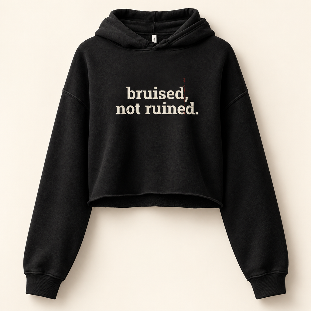 Bruised Not Ruined Cropped Fleece Hoodie